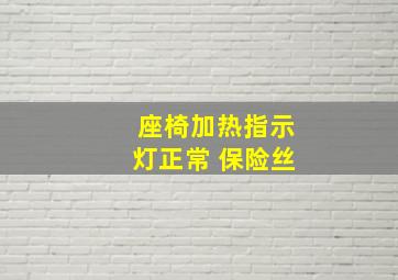 座椅加热指示灯正常 保险丝